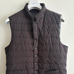 SUITSUPPLY Olmetex Brown Down Button-up Quilted Waistcoat / Padded Vest - Medium